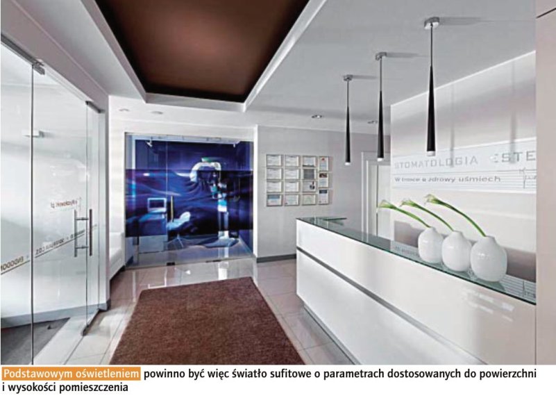 Światło w gabinecie stomatologicznym